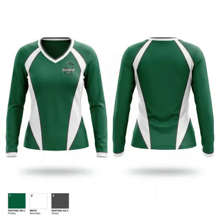 Womens Long Sleeve Vneck Shirt, Adams State University Softball, Softball, Teamtime, Team time, sublimation, custom sports apparel, team uniforms, spirit wear, spiritwear, sports uniforms, custom shirts, team store, custom team store, fundraiser sports, apparel fundraiser