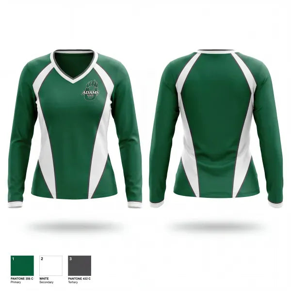 Womens Long Sleeve Vneck Shirt, Adams State University Softball, Softball, Teamtime, Team time, sublimation, custom sports apparel, team uniforms, spirit wear, spiritwear, sports uniforms, custom shirts, team store, custom team store, fundraiser sports, apparel fundraiser