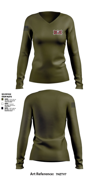Womens Long Sleeve Vneck Shirt, VFW Riders Unit 17, Marines, Teamtime, Team time, sublimation, custom sports apparel, team uniforms, spirit wear, spiritwear, sports uniforms, custom shirts, team store, custom team store, fundraiser sports, apparel fundraiser