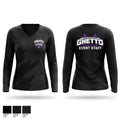 GHETTO SECURITY SERVICES Women's Long Sleeve V-neck Shirt - 1