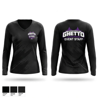 Womens Long Sleeve Vneck Shirt, GHETTO SECURITY SERVICES, , Teamtime, Team time, sublimation, custom sports apparel, team uniforms, spirit wear, spiritwear, sports uniforms, custom shirts, team store, custom team store, fundraiser sports, apparel fundraiser