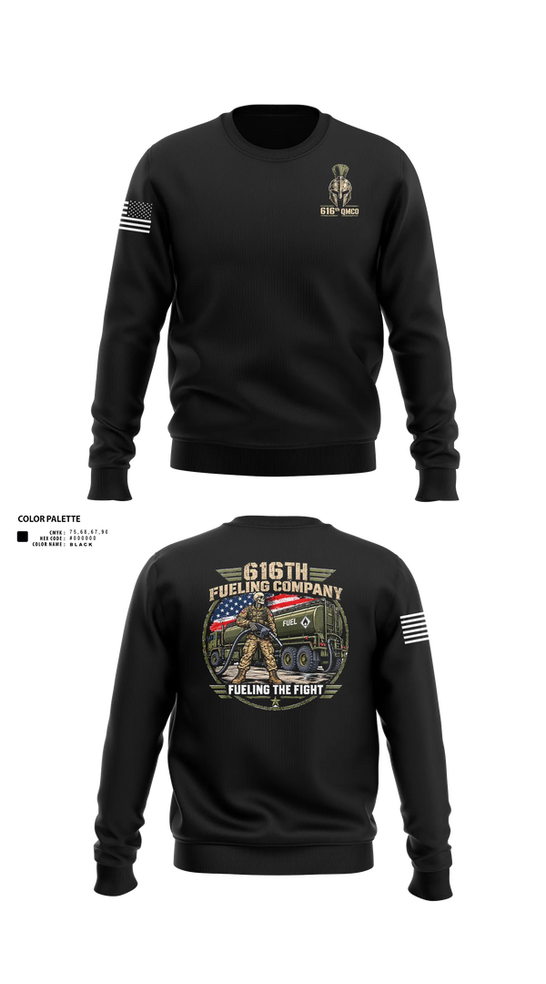 Crew Neck Sweatshirt, 616th QM CO, Army, Teamtime, Team time, sublimation, custom sports apparel, team uniforms, spirit wear, spiritwear, sports uniforms, custom shirts, team store, custom team store, fundraiser sports, apparel fundraiser