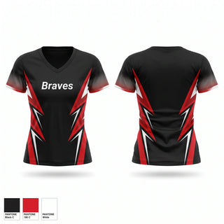 Womens Short Sleeve Vneck Shirt, Braves, Men's Soccer, Teamtime, Team time, sublimation, custom sports apparel, team uniforms, spirit wear, spiritwear, sports uniforms, custom shirts, team store, custom team store, fundraiser sports, apparel fundraiser