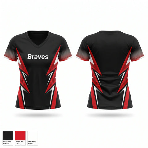 Womens Short Sleeve Vneck Shirt, Braves, Men's Soccer, Teamtime, Team time, sublimation, custom sports apparel, team uniforms, spirit wear, spiritwear, sports uniforms, custom shirts, team store, custom team store, fundraiser sports, apparel fundraiser