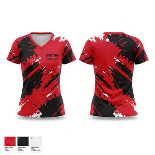 Womens Short Sleeve Vneck Shirt, Bluffton Legacy, Men's Soccer, Teamtime, Team time, sublimation, custom sports apparel, team uniforms, spirit wear, spiritwear, sports uniforms, custom shirts, team store, custom team store, fundraiser sports, apparel fundraiser