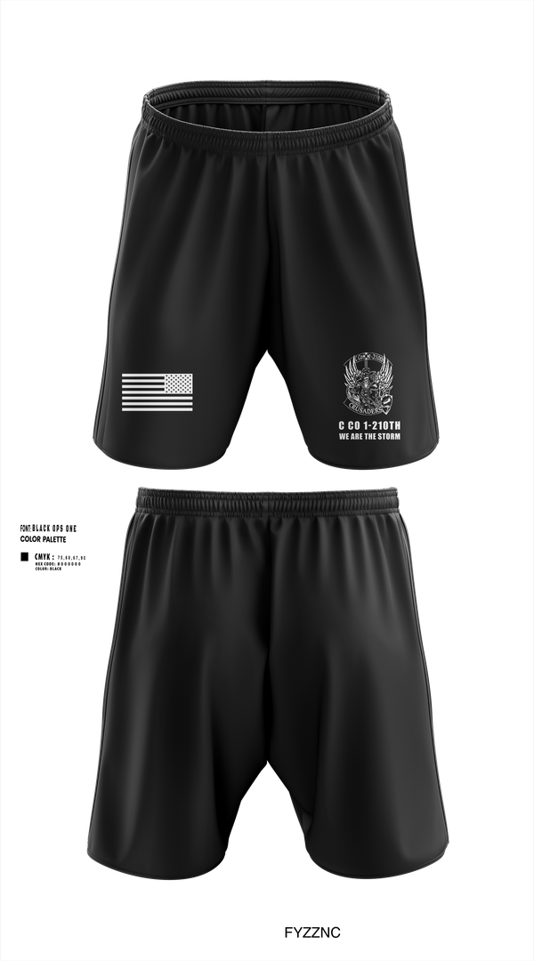 Athletic Shorts With Pockets, C Co 1-210th Crusaders, Army, Teamtime, Team time, sublimation, custom sports apparel, team uniforms, spirit wear, spiritwear, sports uniforms, custom shirts, team store, custom team store, fundraiser sports, apparel fundraiser