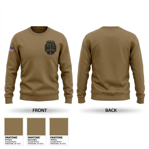 Crew Neck Sweatshirt, Hatchet Company 3/82nd, Army, Teamtime, Team time, sublimation, custom sports apparel, team uniforms, spirit wear, spiritwear, sports uniforms, custom shirts, team store, custom team store, fundraiser sports, apparel fundraiser