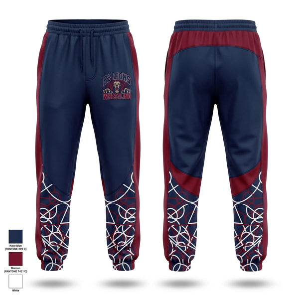 Sweatpants, B2 lions, Wrestling, Teamtime, Team time, sublimation, custom sports apparel, team uniforms, spirit wear, spiritwear, sports uniforms, custom shirts, team store, custom team store, fundraiser sports, apparel fundraiser