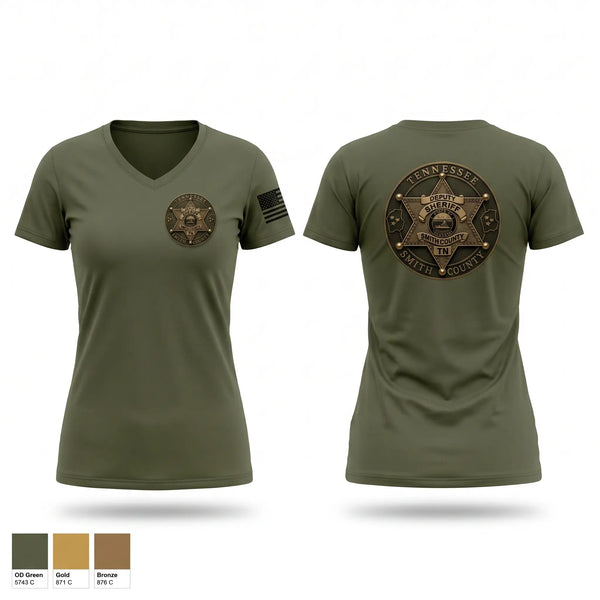 Womens Short Sleeve Vneck Shirt, Smith county sheriff office, Police, Teamtime, Team time, sublimation, custom sports apparel, team uniforms, spirit wear, spiritwear, sports uniforms, custom shirts, team store, custom team store, fundraiser sports, apparel fundraiser