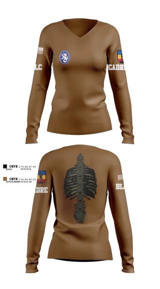Womens Long Sleeve Vneck Shirt, 1st BN 515th RTI, Army, Teamtime, Team time, sublimation, custom sports apparel, team uniforms, spirit wear, spiritwear, sports uniforms, custom shirts, team store, custom team store, fundraiser sports, apparel fundraiser