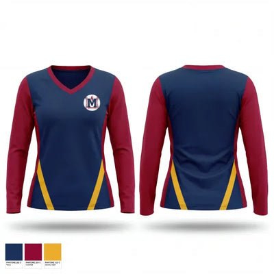 Madison Academic High School Softball 93879285 Women's Long Sleeve V-neck Shirt - 1