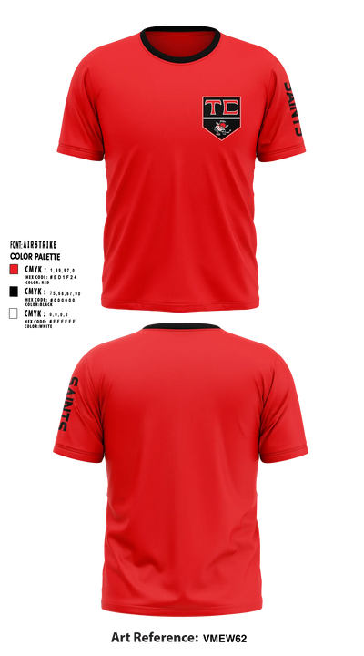 Tri County Saints Short Sleeve Performance Shirt - 16