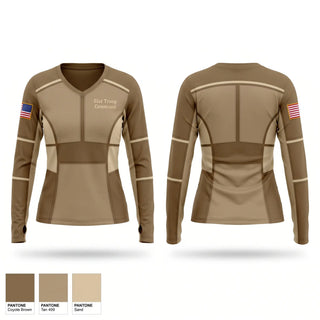 Womens Long Sleeve Vneck Shirt, 61st Troop Command, National Guard, Teamtime, Team time, sublimation, custom sports apparel, team uniforms, spirit wear, spiritwear, sports uniforms, custom shirts, team store, custom team store, fundraiser sports, apparel fundraiser