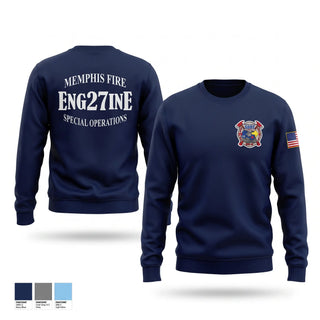 Crew Neck Sweatshirt, Memphis Fire Station 27, Fire Department, Teamtime, Team time, sublimation, custom sports apparel, team uniforms, spirit wear, spiritwear, sports uniforms, custom shirts, team store, custom team store, fundraiser sports, apparel fundraiser