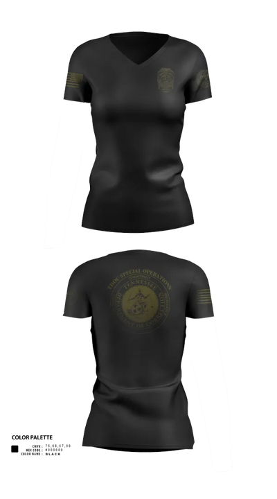 TDOC SPECIAL OPERATIONS 52913563 Women's Short Sleeve V-neck Shirt - 21