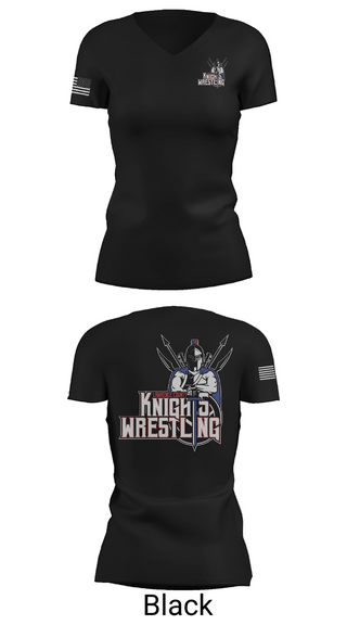 Womens Short Sleeve Vneck Shirt, Lawrence County Knights, Wrestling, Teamtime, Team time, sublimation, custom sports apparel, team uniforms, spirit wear, spiritwear, sports uniforms, custom shirts, team store, custom team store, fundraiser sports, apparel fundraiser