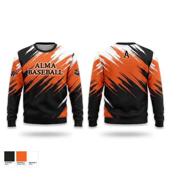 Crew Neck Sweatshirt, Alma, Baseball, Teamtime, Team time, sublimation, custom sports apparel, team uniforms, spirit wear, spiritwear, sports uniforms, custom shirts, team store, custom team store, fundraiser sports, apparel fundraiser