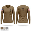 222nd MP Co Women's Long Sleeve V-neck Shirt - 1