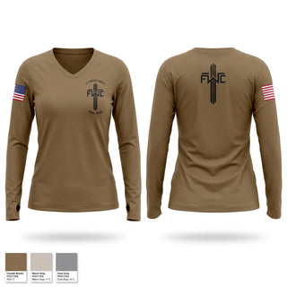 Womens Long Sleeve Vneck Shirt, 222nd MP Co, Army, Teamtime, Team time, sublimation, custom sports apparel, team uniforms, spirit wear, spiritwear, sports uniforms, custom shirts, team store, custom team store, fundraiser sports, apparel fundraiser