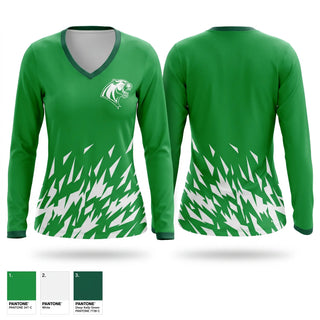 Womens Long Sleeve Vneck Shirt, Cougars, Women's Basketball, Teamtime, Team time, sublimation, custom sports apparel, team uniforms, spirit wear, spiritwear, sports uniforms, custom shirts, team store, custom team store, fundraiser sports, apparel fundraiser