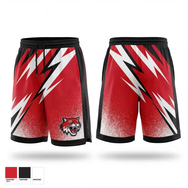 Mens Reversible Basketball Shorts, Dorton Wildcats, Men's Basketball, Teamtime, Team time, sublimation, custom sports apparel, team uniforms, spirit wear, spiritwear, sports uniforms, custom shirts, team store, custom team store, fundraiser sports, apparel fundraiser