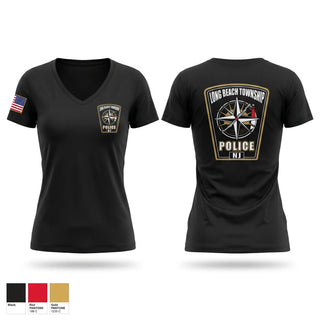 Womens Short Sleeve Vneck Shirt, Long Beach Township Police Department, Police, Teamtime, Team time, sublimation, custom sports apparel, team uniforms, spirit wear, spiritwear, sports uniforms, custom shirts, team store, custom team store, fundraiser sports, apparel fundraiser
