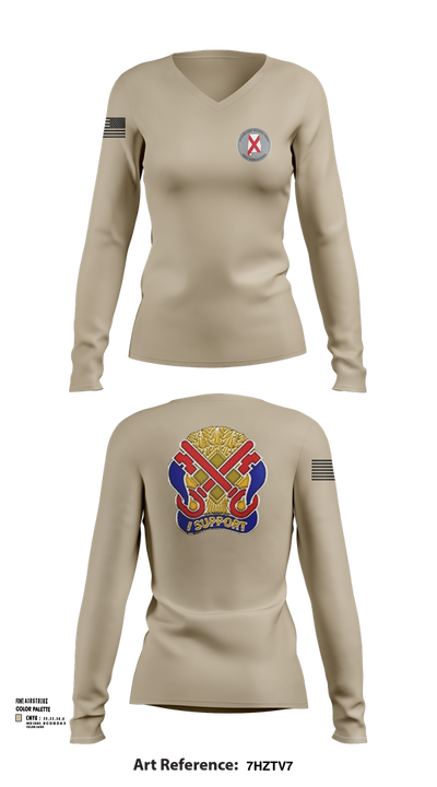 122nd Special Troop Command 82504927 Women's Long Sleeve V-neck Shirt - 22