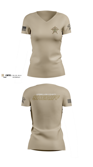 Womens Short Sleeve Vneck Shirt, Vermillion County Sheriff’s Office, Police, Teamtime, Team time, sublimation, custom sports apparel, team uniforms, spirit wear, spiritwear, sports uniforms, custom shirts, team store, custom team store, fundraiser sports, apparel fundraiser