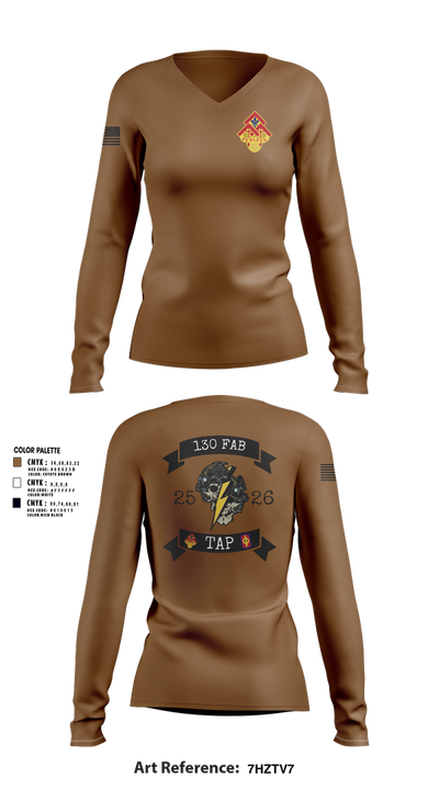 130th FAB Target Acquisition Platoon 22737787 Women's Long Sleeve V-neck Shirt - 102