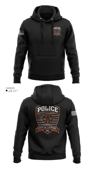 Hoodie, City of Latrobe, Police, Teamtime, Team time, sublimation, custom sports apparel, team uniforms, spirit wear, spiritwear, sports uniforms, custom shirts, team store, custom team store, fundraiser sports, apparel fundraiser