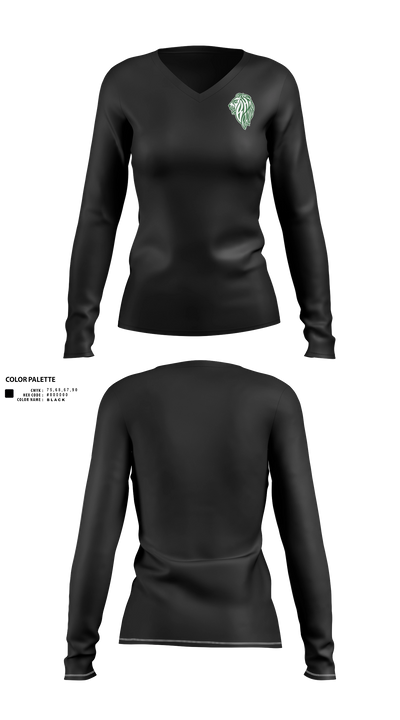 Bassick High School Women's Long Sleeve V-neck Shirt - 21