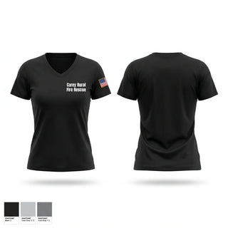 Womens Short Sleeve Vneck Shirt, Carey Rural Fire & Rescue, Fire Department, Teamtime, Team time, sublimation, custom sports apparel, team uniforms, spirit wear, spiritwear, sports uniforms, custom shirts, team store, custom team store, fundraiser sports, apparel fundraiser