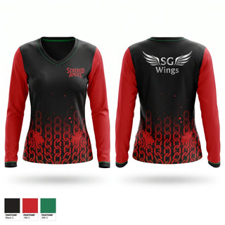 Womens Long Sleeve Vneck Shirt, Severed Angel, Rugby, Teamtime, Team time, sublimation, custom sports apparel, team uniforms, spirit wear, spiritwear, sports uniforms, custom shirts, team store, custom team store, fundraiser sports, apparel fundraiser