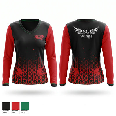 Severed Angel Women's Long Sleeve V-neck Shirt - 1