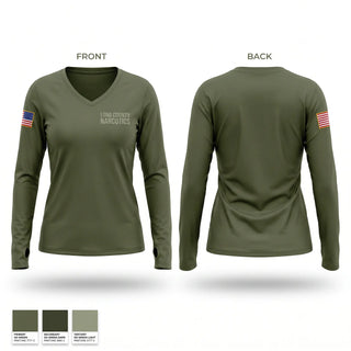 Womens Long Sleeve Vneck Shirt, Long County Narcotics, Police, Teamtime, Team time, sublimation, custom sports apparel, team uniforms, spirit wear, spiritwear, sports uniforms, custom shirts, team store, custom team store, fundraiser sports, apparel fundraiser