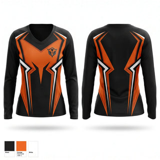 Womens Long Sleeve Vneck Shirt, MONTVILLE, Baseball, Teamtime, Team time, sublimation, custom sports apparel, team uniforms, spirit wear, spiritwear, sports uniforms, custom shirts, team store, custom team store, fundraiser sports, apparel fundraiser