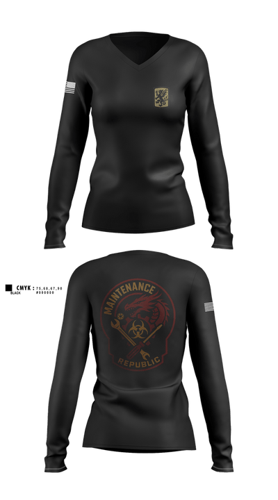 411Th CBRN 48851239 Women's Long Sleeve V-neck Shirt - 3