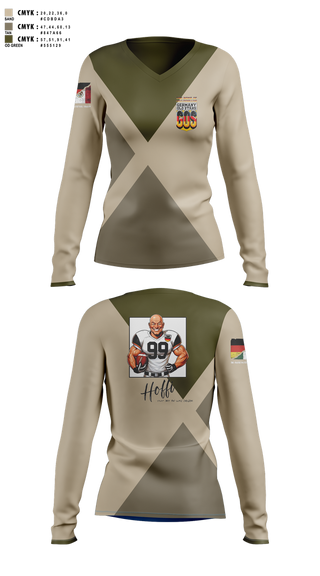 Womens Long Sleeve Vneck Shirt, Germany Oldstars, , Teamtime, Team time, sublimation, custom sports apparel, team uniforms, spirit wear, spiritwear, sports uniforms, custom shirts, team store, custom team store, fundraiser sports, apparel fundraiser