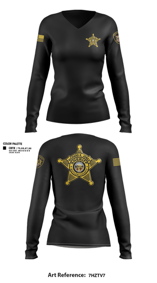 Womens Long Sleeve Vneck Shirt, Butler County Sheriff’s Office, Police, Teamtime, Team time, sublimation, custom sports apparel, team uniforms, spirit wear, spiritwear, sports uniforms, custom shirts, team store, custom team store, fundraiser sports, apparel fundraiser