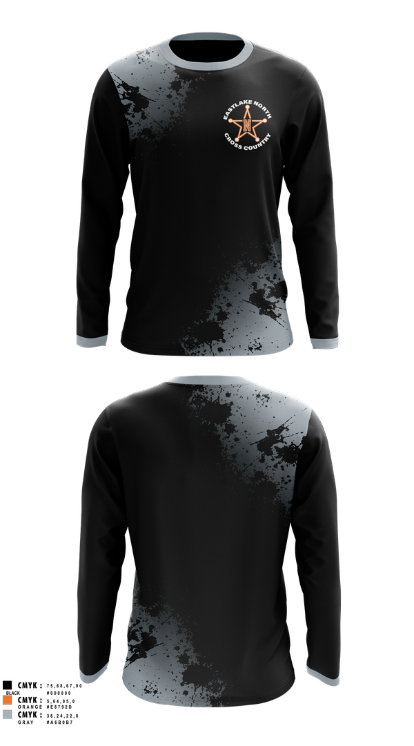 Long Sleeve Performance Shirt, Eastlake North Cross County, Cross Country, Teamtime, Team time, sublimation, custom sports apparel, team uniforms, spirit wear, spiritwear, sports uniforms, custom shirts, team store, custom team store, fundraiser sports, apparel fundraiser