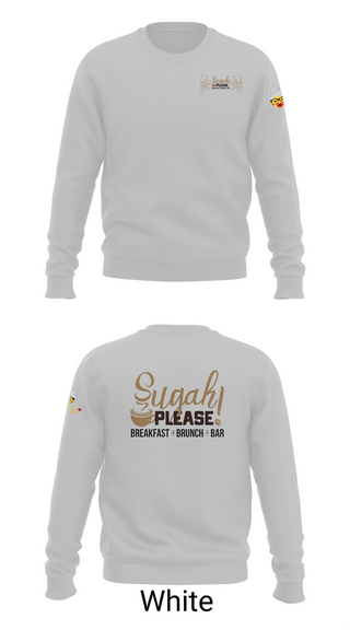 Crew Neck Sweatshirt, Sugah Please Breakfast Brunch Bar, , Teamtime, Team time, sublimation, custom sports apparel, team uniforms, spirit wear, spiritwear, sports uniforms, custom shirts, team store, custom team store, fundraiser sports, apparel fundraiser