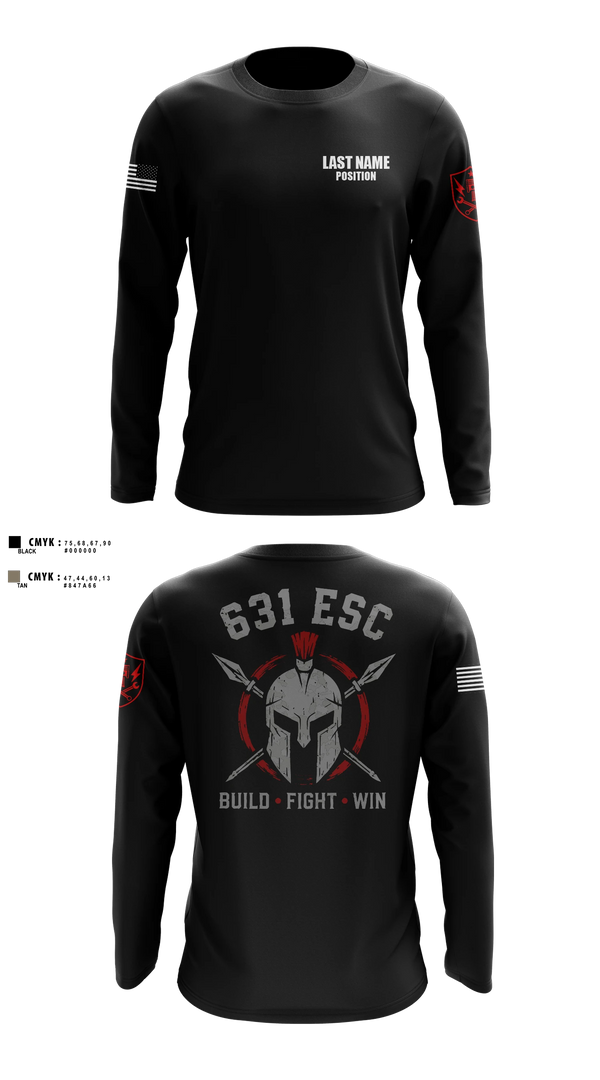 Long Sleeve Performance Shirt, 631st ESC, Army, Teamtime, Team time, sublimation, custom sports apparel, team uniforms, spirit wear, spiritwear, sports uniforms, custom shirts, team store, custom team store, fundraiser sports, apparel fundraiser