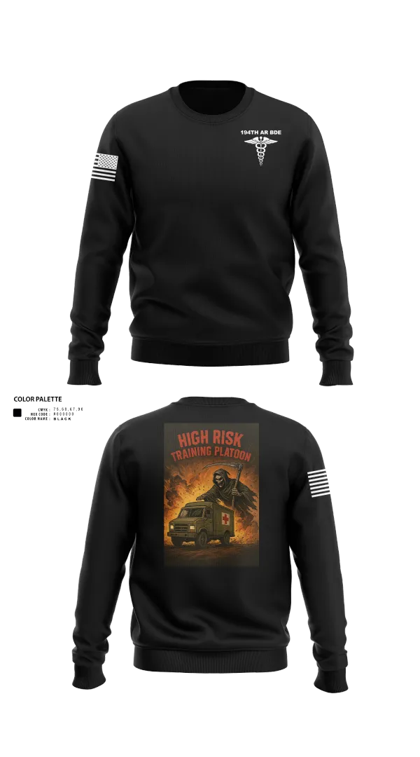 Crew Neck Sweatshirt, 194th AR BDE HRT Medics, Army, Teamtime, Team time, sublimation, custom sports apparel, team uniforms, spirit wear, spiritwear, sports uniforms, custom shirts, team store, custom team store, fundraiser sports, apparel fundraiser
