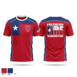Short Sleeve Performance Shirt, Fulshear Simonton FD, Fire Department, Teamtime, Team time, sublimation, custom sports apparel, team uniforms, spirit wear, spiritwear, sports uniforms, custom shirts, team store, custom team store, fundraiser sports, apparel fundraiser