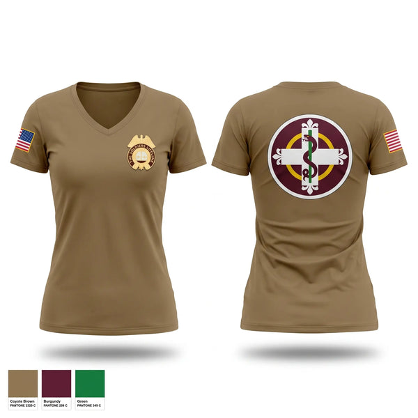 Womens Short Sleeve Vneck Shirt, 424th MMB, Army, Teamtime, Team time, sublimation, custom sports apparel, team uniforms, spirit wear, spiritwear, sports uniforms, custom shirts, team store, custom team store, fundraiser sports, apparel fundraiser