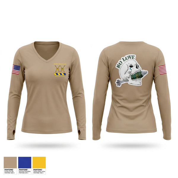 Womens Long Sleeve Vneck Shirt, C-CO, 5-20 IN, Army, Teamtime, Team time, sublimation, custom sports apparel, team uniforms, spirit wear, spiritwear, sports uniforms, custom shirts, team store, custom team store, fundraiser sports, apparel fundraiser