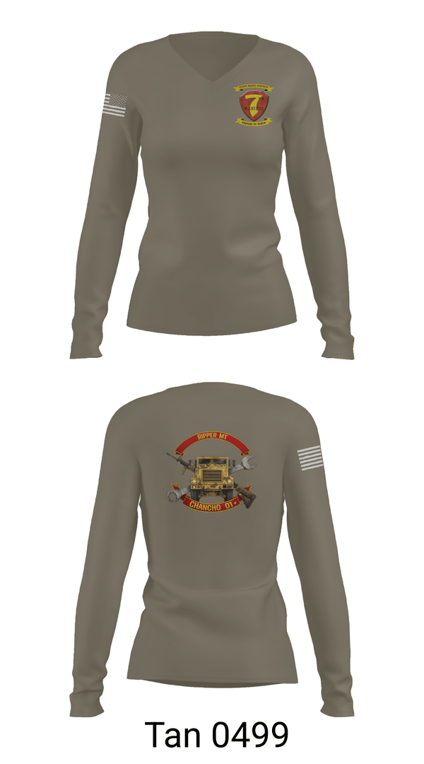 Womens Long Sleeve Vneck Shirt, Ripper MT, Marines, Teamtime, Team time, sublimation, custom sports apparel, team uniforms, spirit wear, spiritwear, sports uniforms, custom shirts, team store, custom team store, fundraiser sports, apparel fundraiser