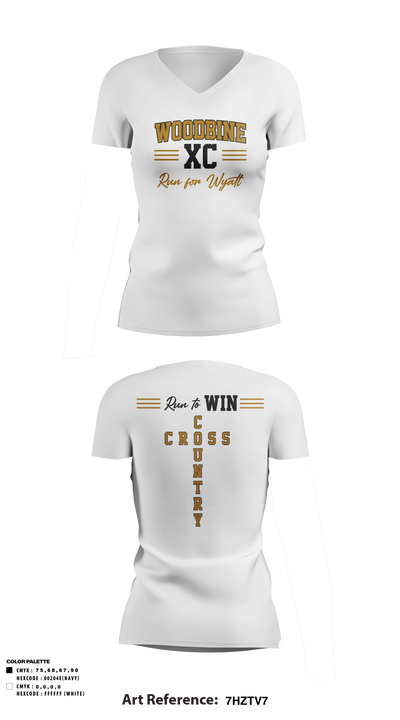 Woodbine High School Cross Country Women's Short Sleeve V-neck Shirt - 11
