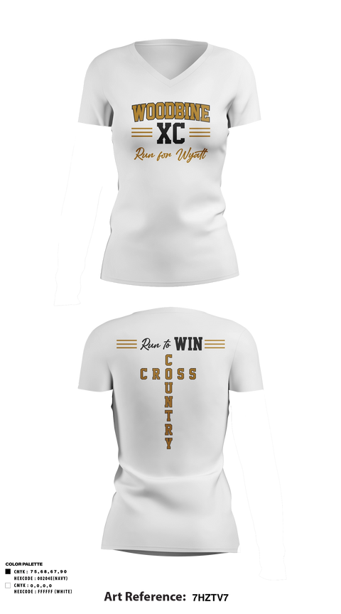 Womens Short Sleeve Vneck Shirt, Woodbine High School Cross Country, Cross Country, Teamtime, Team time, sublimation, custom sports apparel, team uniforms, spirit wear, spiritwear, sports uniforms, custom shirts, team store, custom team store, fundraiser sports, apparel fundraiser