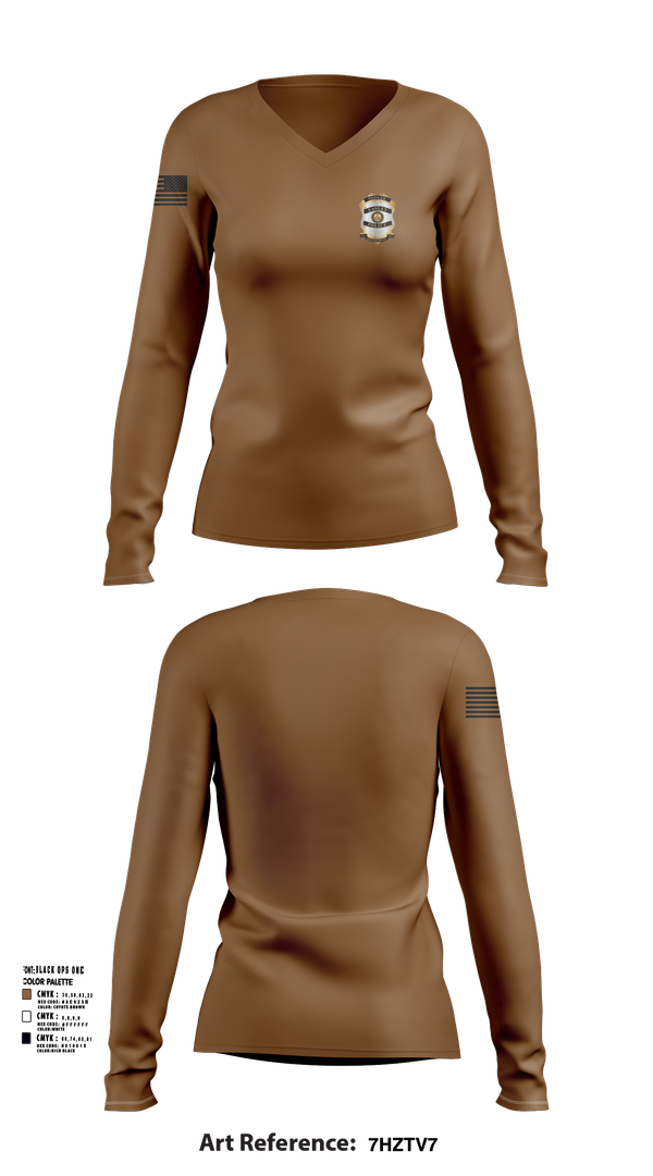 Womens Long Sleeve Vneck Shirt, ERT, Police, Teamtime, Team time, sublimation, custom sports apparel, team uniforms, spirit wear, spiritwear, sports uniforms, custom shirts, team store, custom team store, fundraiser sports, apparel fundraiser